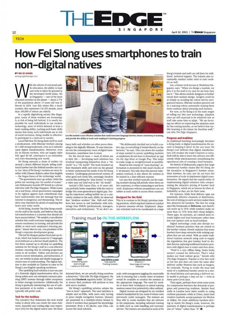 The Edge Singapore - How Fei Siong uses smartphones to train non-digital natives